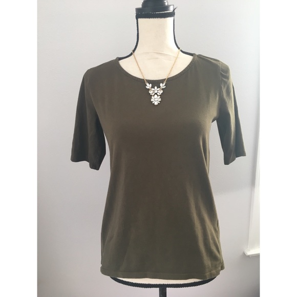 Madewell Olive Green Zip Back Swing Tee - Picture 3 of 5